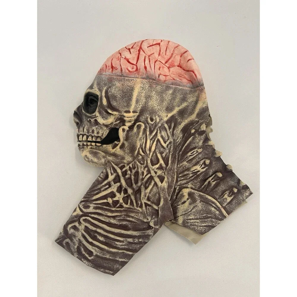 Skull Latex Skeleton Brain Zombie Halloween Cosplay Masquerade Mask